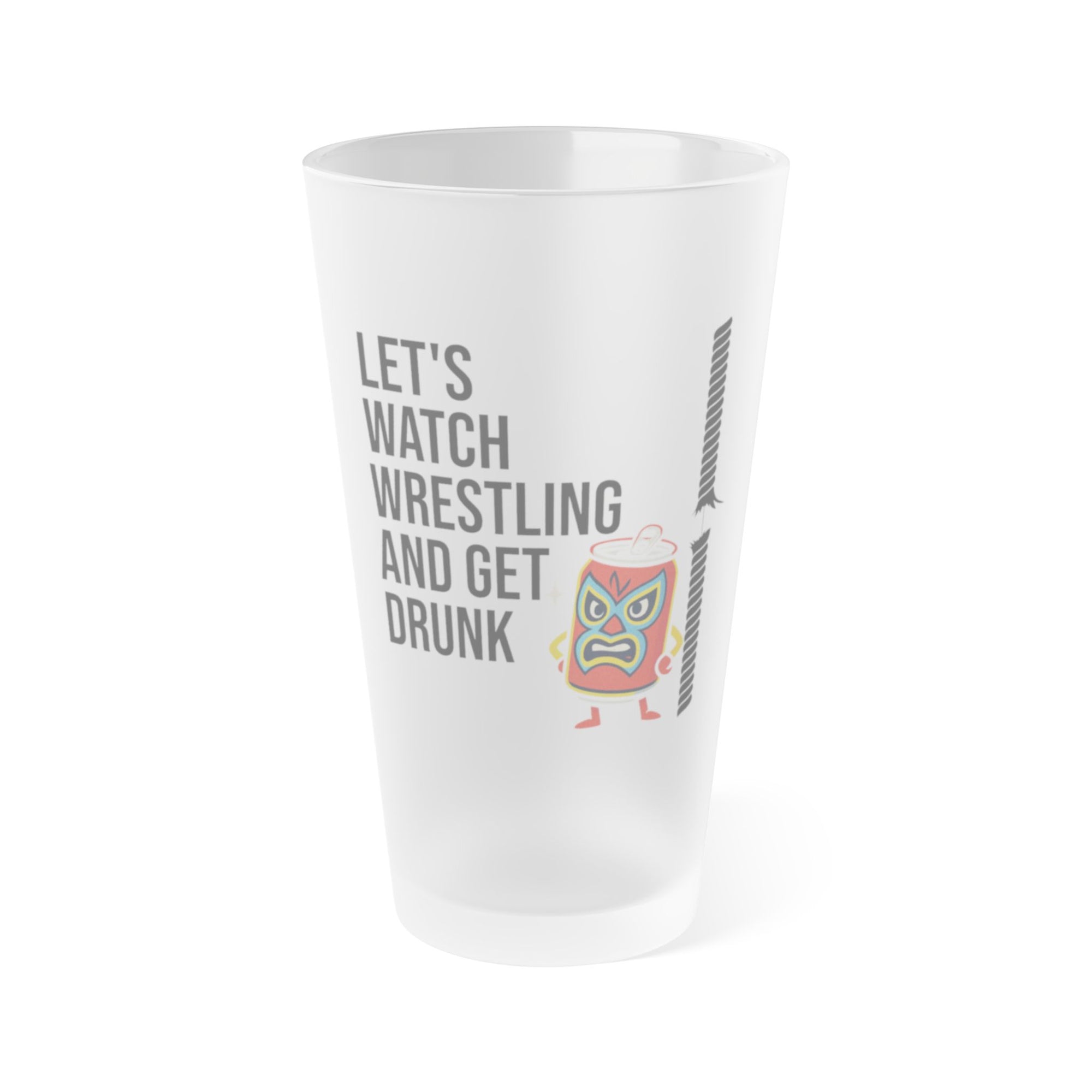 Wrestling Frosted Pint Glass