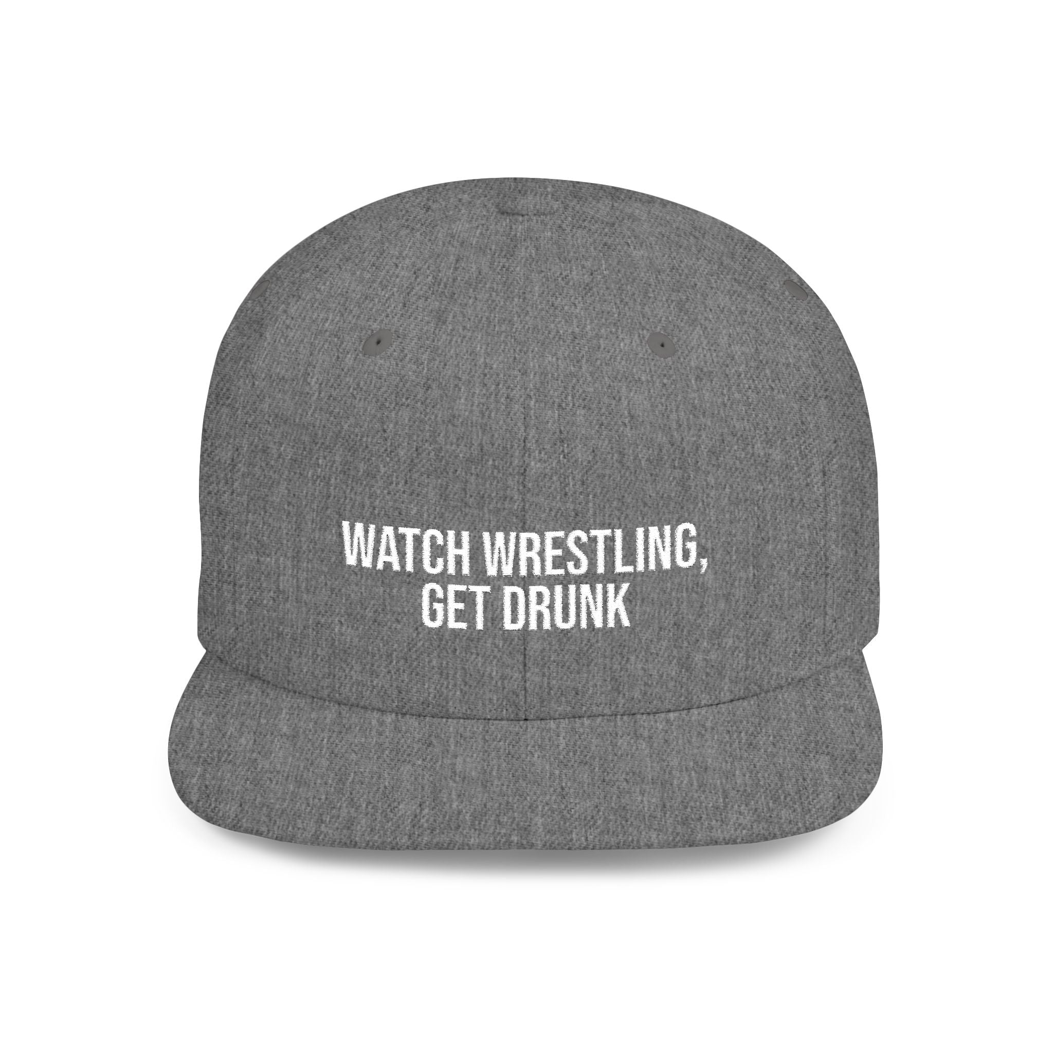 Wrestling Embroidered Flat Snapback Hat