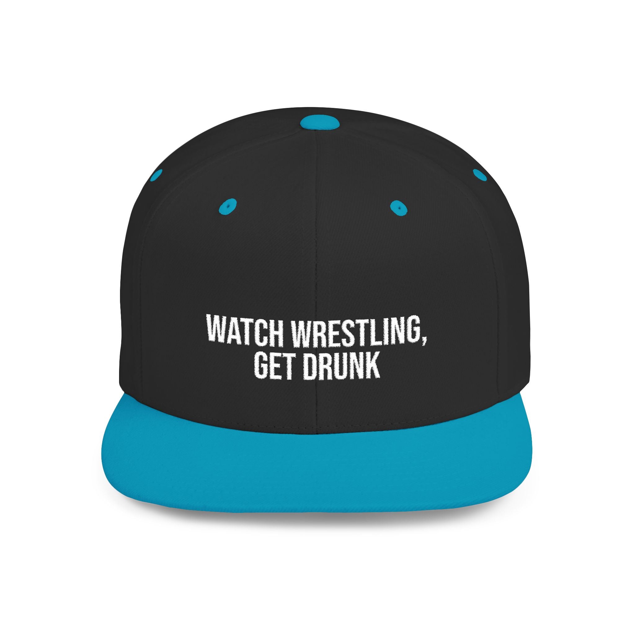Wrestling Embroidered Flat Snapback Hat