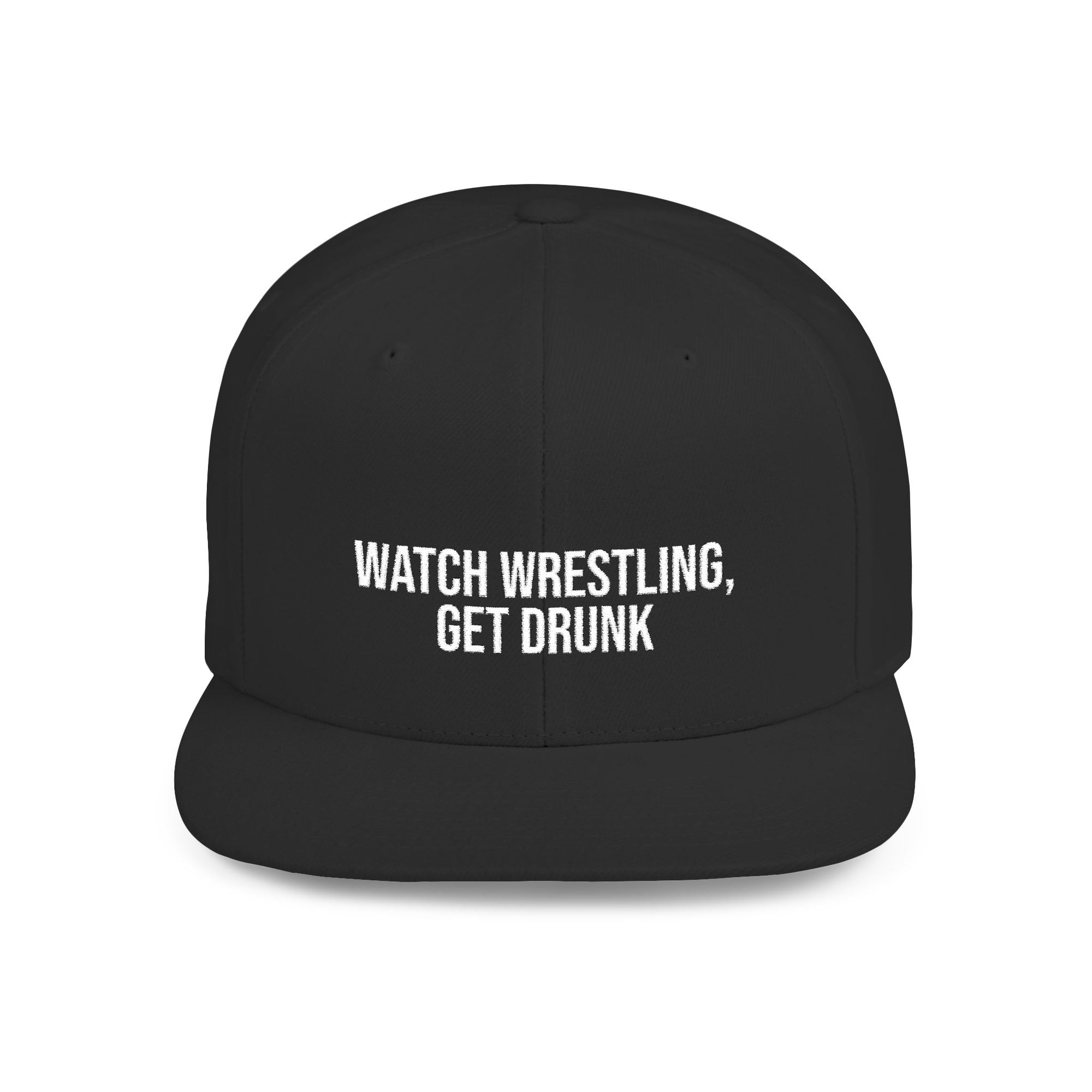 Wrestling Embroidered Flat Snapback Hat