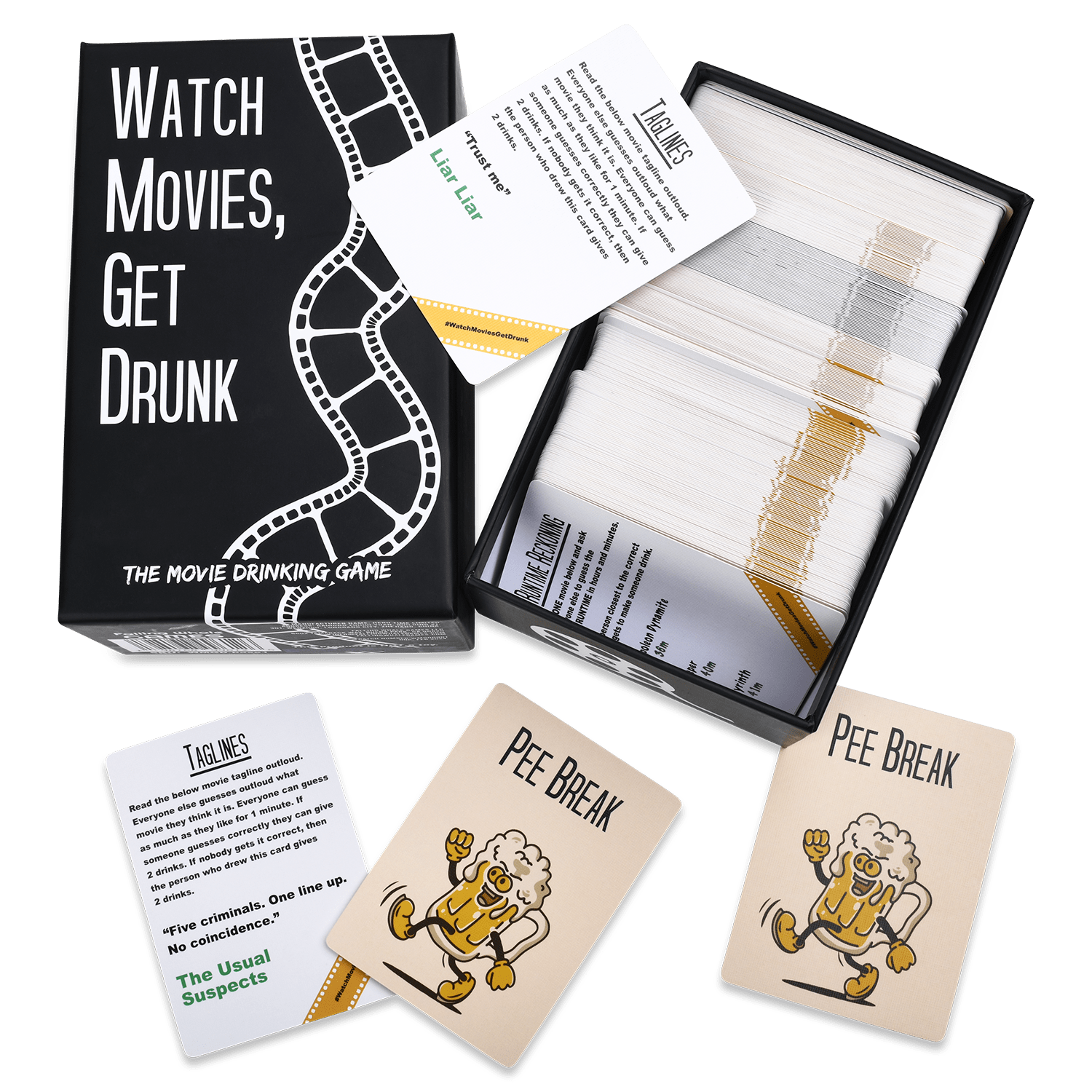 watch movies get drunk open with cards
