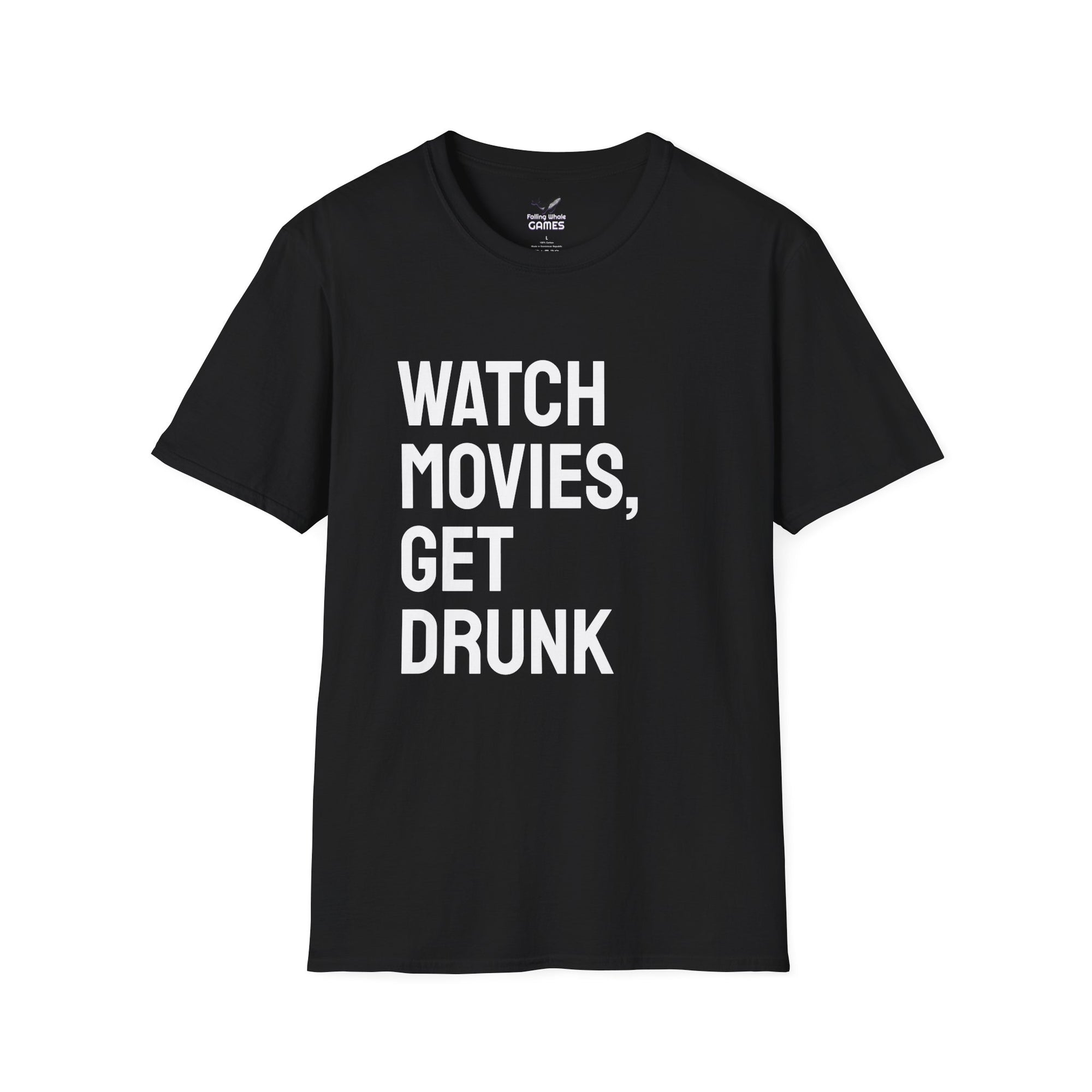 Watch Movies Get Drunk bold text shirt