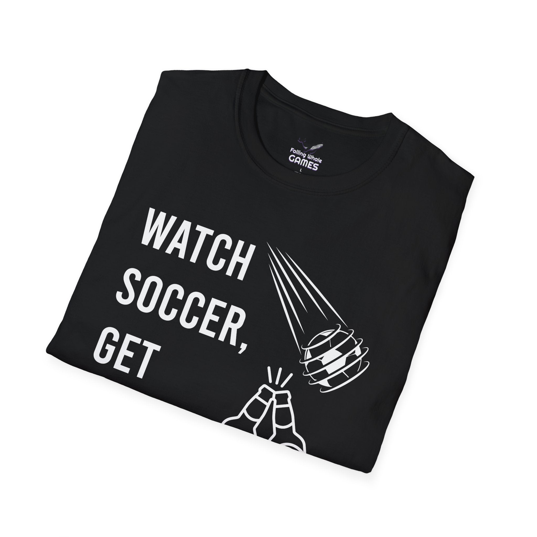 Watch Soccer Get Drunk bold text graphic shirt