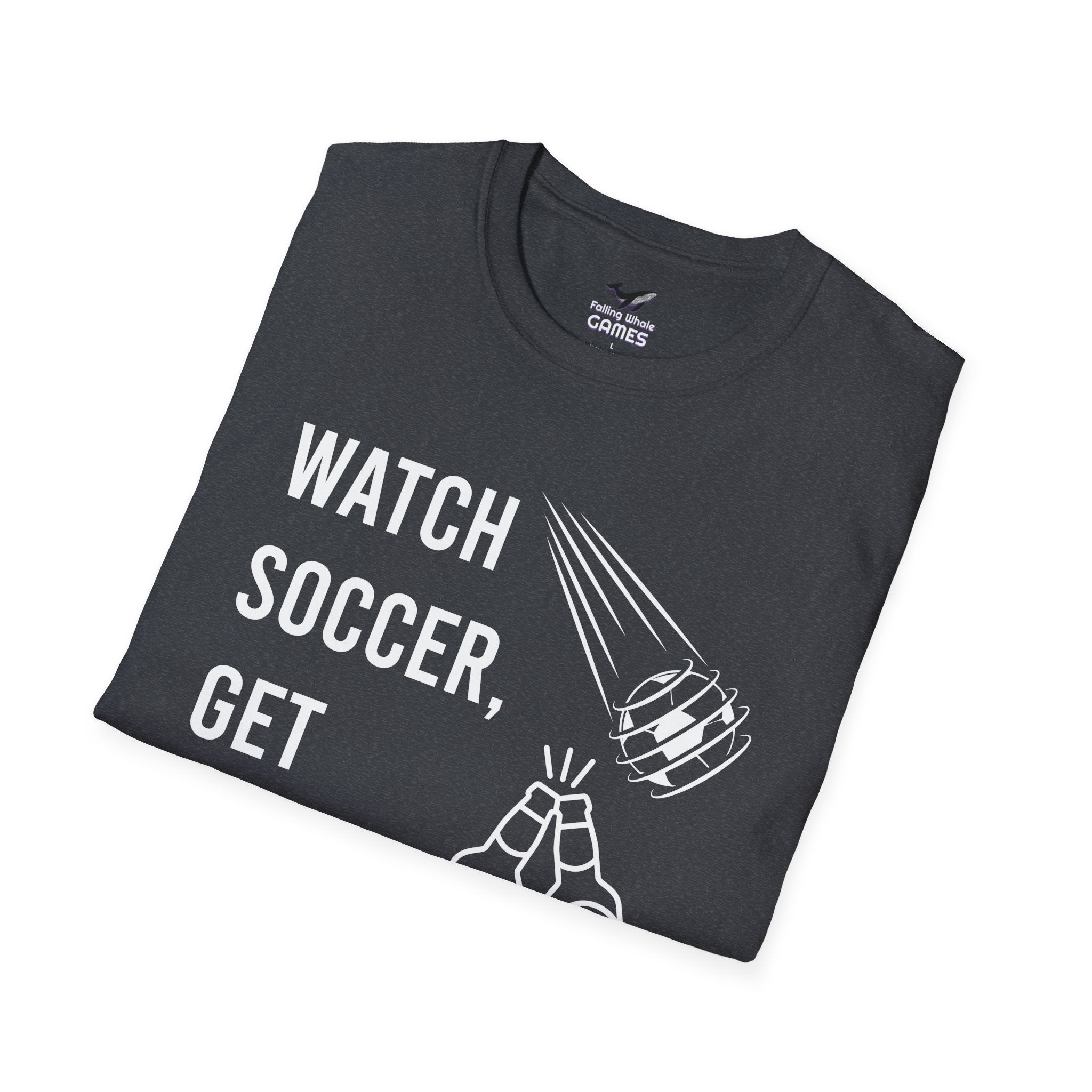 Watch Soccer Get Drunk bold text graphic shirt