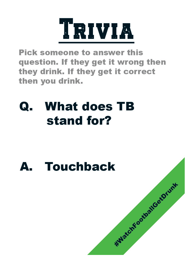 Half Time card asking what T B stands for