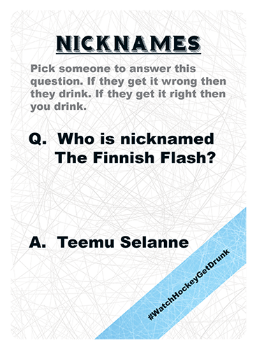 Intermission card asking who is nicknamed the Finnish Flash